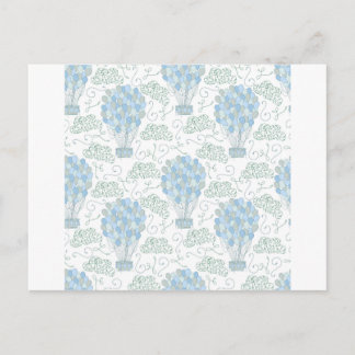 Cartão Postal Balões de ar quente azul berçário decoração de par