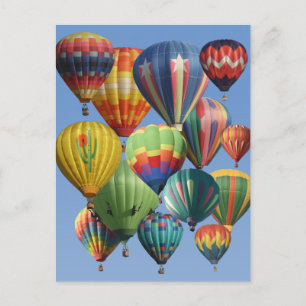Cartão Postal Balões de Ar Quente Coloridos