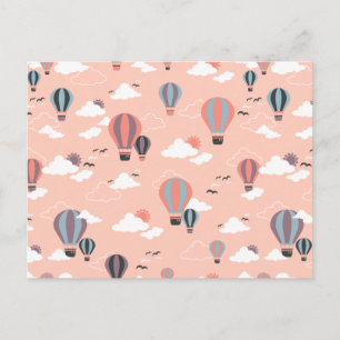 Cartão Postal Balões de ar Whimsso em Pastel Skies
