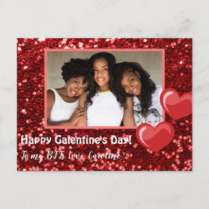 Cartão Postal Balões de coração vermelhos BFF Galentine