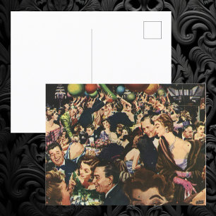 Cartão Postal Balões de festa de aniversário retrô, tema Hollywo