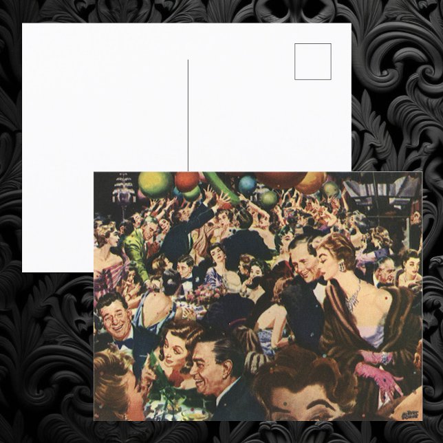 Cartão Postal Balões de festa de aniversário retrô, tema Hollywo (Criador carregado)