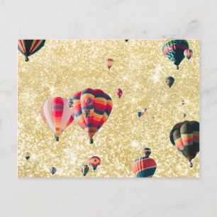 Cartão Postal Balões de ouro