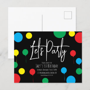 Cartão Postal Balões de Pontos de Festa de Aniversário de Adulto