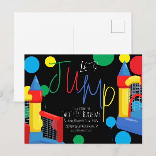 Cartão Postal Balões de Pontos do Partido do Aniversário de cria (Frente/Verso)