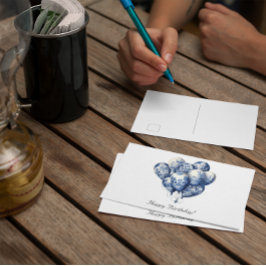 Cartão Postal Balões em Delft Blue personalizáveis