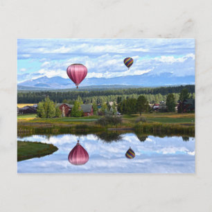 Cartão Postal Balões sobre o campo de golfe de Pagosa Springs, C