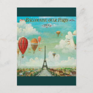 Cartão Postal Balonismo sobre Paris
