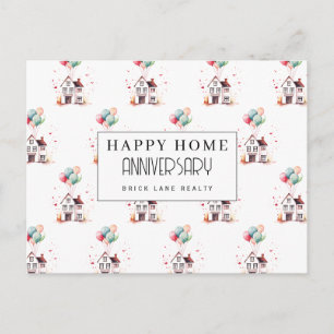 Cartão Postal Baloões de Casa Pastel Aniversário em Casa