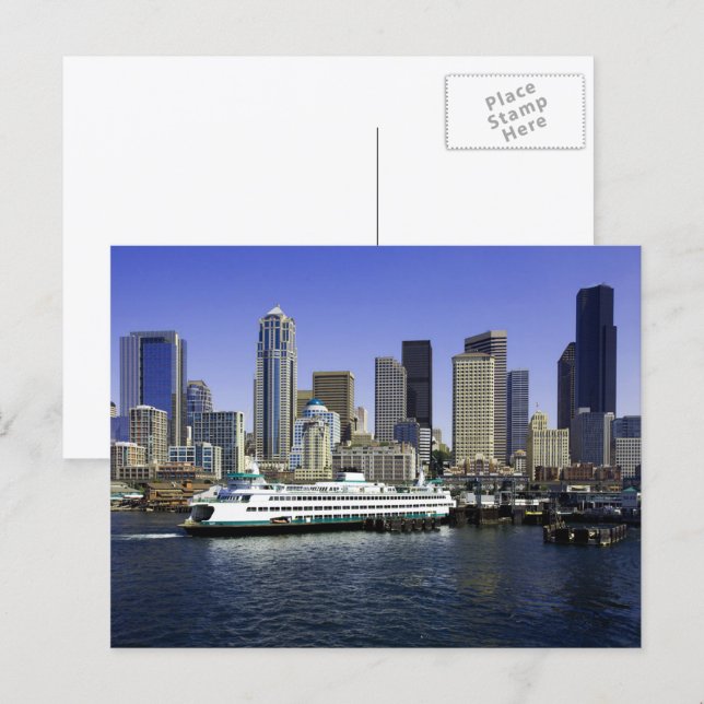 Cartão Postal Balsa de Seattle Estado de Washington (Frente/Verso)