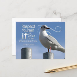 Cartão Postal Baltasar Graciano, citação inspiracional "Respeito