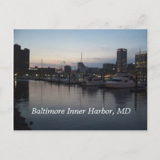 Cartão Postal Baltimore Inner Harbor à noite