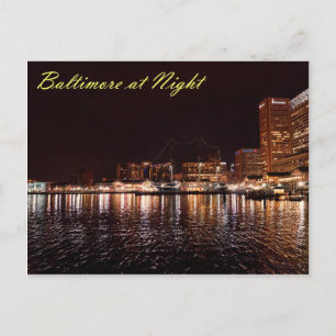 Cartão Postal Baltimore Inner Harbor à noite