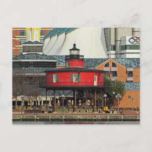 Cartão Postal Baltimore Inner Harbor Lighthouse de Sete Pés