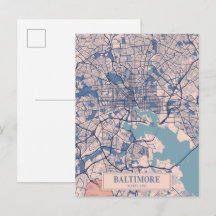 Baltimore Maryland EUA Mapa da Cidade Ventilada Vi