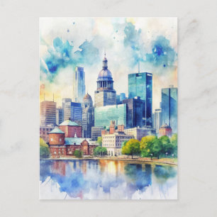 Cartão Postal Baltimore, Maryland, EUA Watercolor Painting