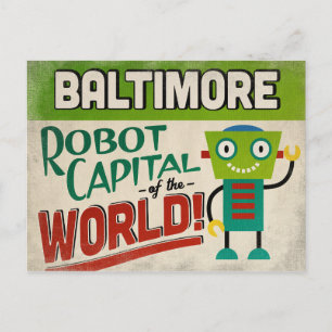 Cartão Postal Baltimore Maryland Robot - Funny Vintage