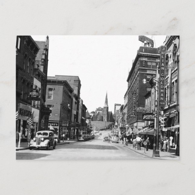 Cartão Postal Baltimore Rua, Cumberland, MD (Frente)