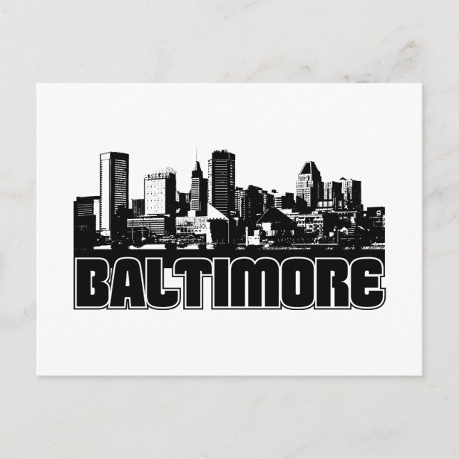 Cartão Postal Baltimore Skyline (Frente)