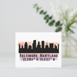 Cartão Postal Baltimore Skyline Latitude e Longitude