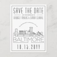 Baltimore Wedding | Skyline Estilizado Salvar a Da