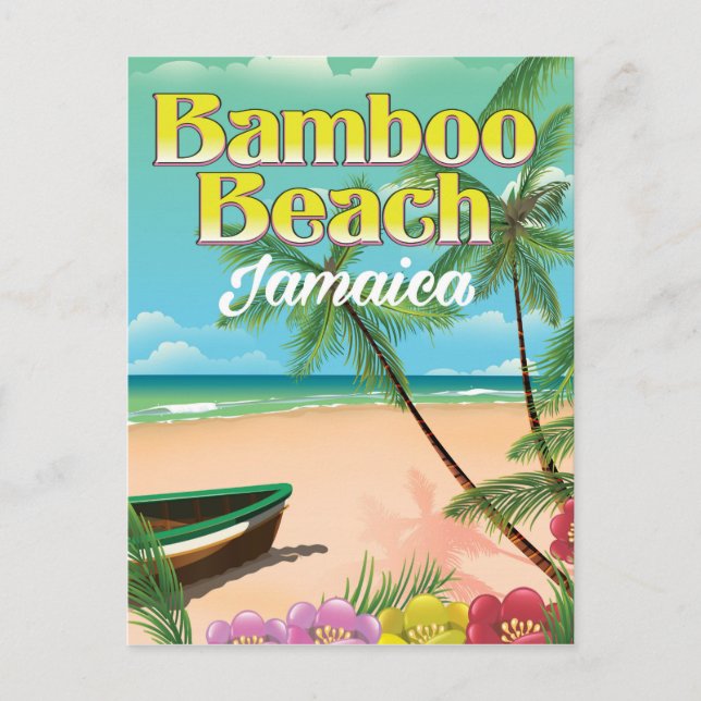 Cartão Postal Bamboo Beach Jamaica (Frente)