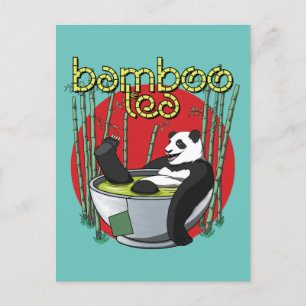 Cartão Postal Bamboo Tea Drinker Panda