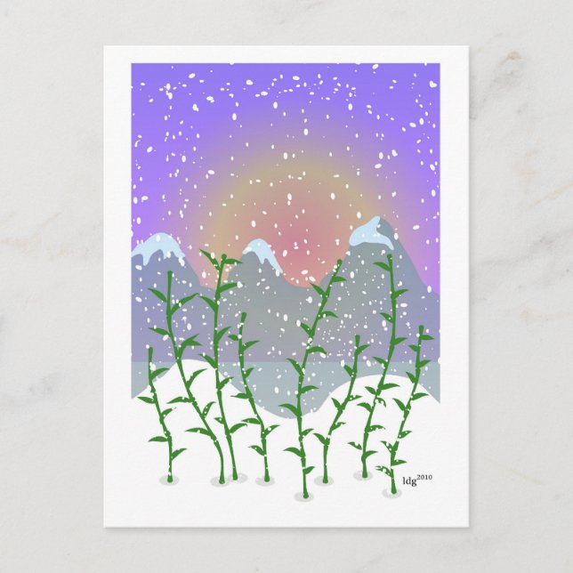 Cartão postal Bamboo Winter (Frente)