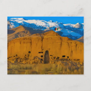 Cartão Postal Bamyan, Afeganistão - Vale do Penhasco de Buda
