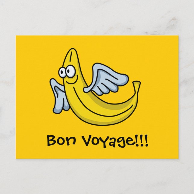 Cartão Postal Banana Amarela Voadora (Frente)