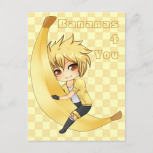 Cartão Postal Banana Boy chibi