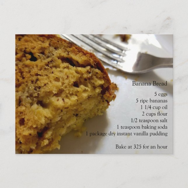 Cartão Postal Banana Bread Recipe (Frente)