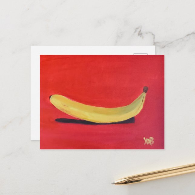 Cartão Postal Banana com fundo vermelho (Frente/Verso In Situ)
