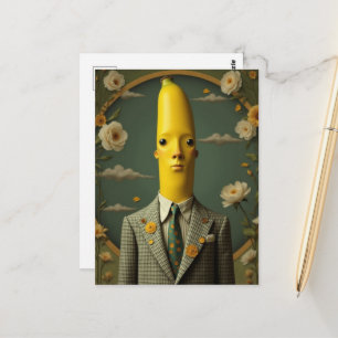 Cartão Postal Banana de Terno Xadrez