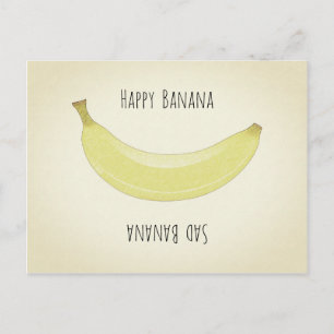 Cartão Postal Banana feliz - banana Triste