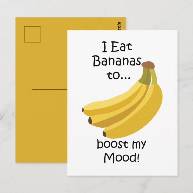 Cartão Postal Banana Fruta Melhora Meu Humor Engraçado (Frente/Verso)