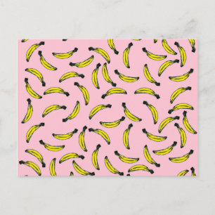 Cartão Postal Bananas pintadas a cores da água, pintadas à mã