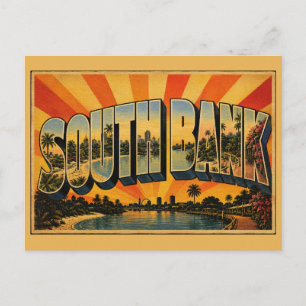 Cartão Postal Banco Sul Brisbane Queensland Arte de Viagem Vinta