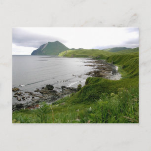 Cartão Postal Bancos ao norte da Baía de Summer, Ilha Unalaska