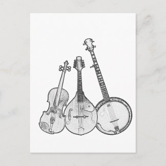 Cartão Postal Banda Bluegrass B&W