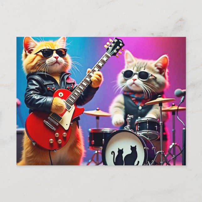 Cartão Postal Banda de gatos (Frente)