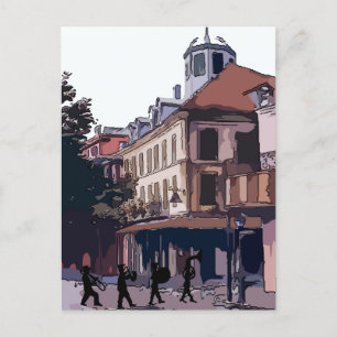 Cartão Postal Banda De Latão No Trimestre Francês