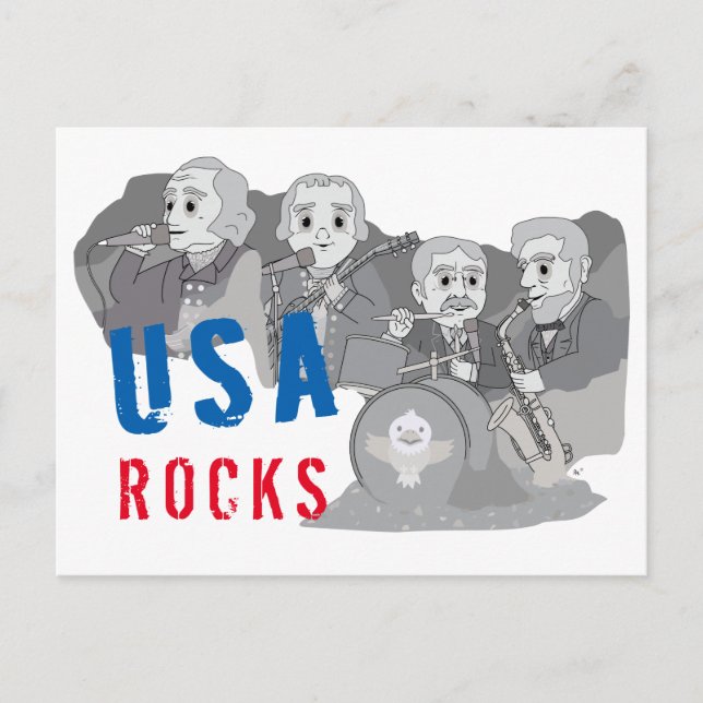Cartão Postal Banda de Rock do Rushmore (Frente)