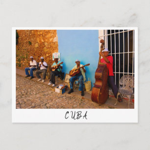 Cartão Postal Banda de rua em Trinidad e Cuba
