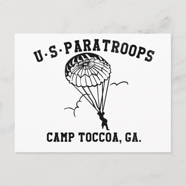 Cartão Postal Banda dos Irmãos Currahee EUA Paratrooper Toccoa (Frente)