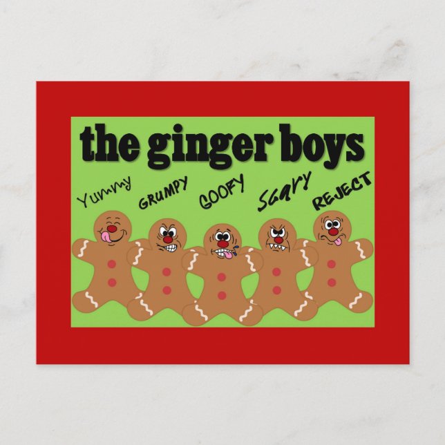 Cartão Postal banda "Ginger Boys" Gingerbird Man (Frente)