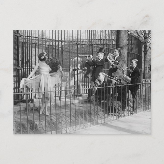 Cartão Postal Banda Jazz entrando em ursos polares, 1925 (Frente)