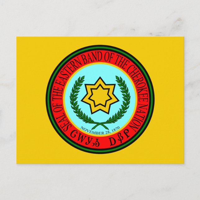 Cartão Postal Banda Oriental Do Selo De Cherokee (Frente)