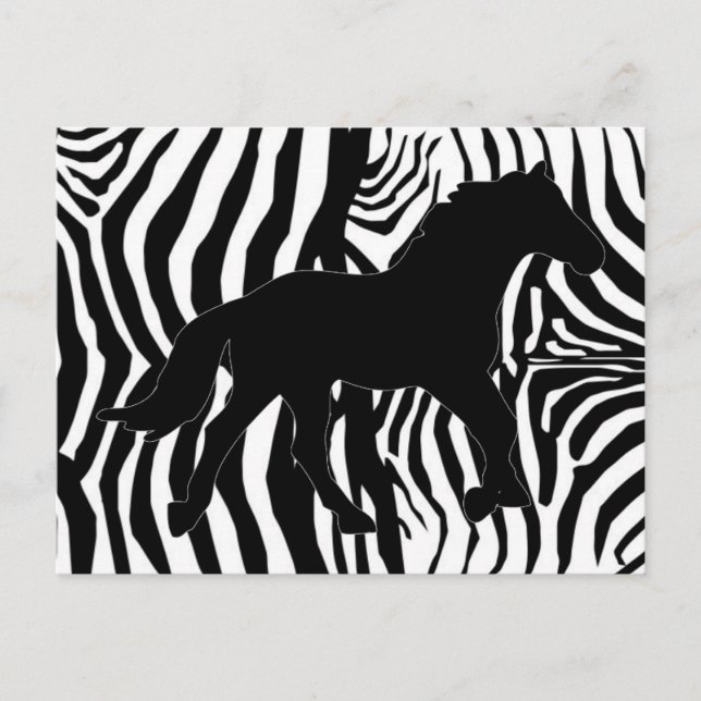Cartão Postal Bandas De Zebra Pretas E Brancas (Frente)