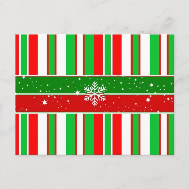 Cartão Postal Bandas e faíscas de Natal, design de férias (Frente)